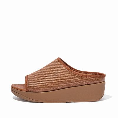 Fitflop Women's IMOGEN Woven Slides Sandals - Light Brown, FW2314659